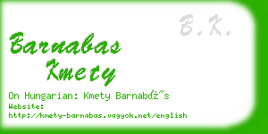 barnabas kmety business card